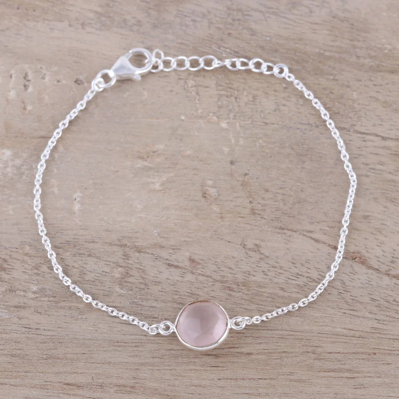 Limited-Stock Jewelry Sale – Shop Before It's Gone Pink Night Adjustable Rose Quartz Pendant Bracelet from India