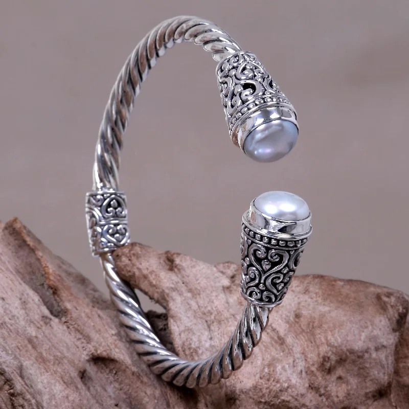 Your Perfect Accessory Now At The Best Price Precious Dewdrops Hand Crafted Cultured Freshwater Pearl Cuff Bracelet