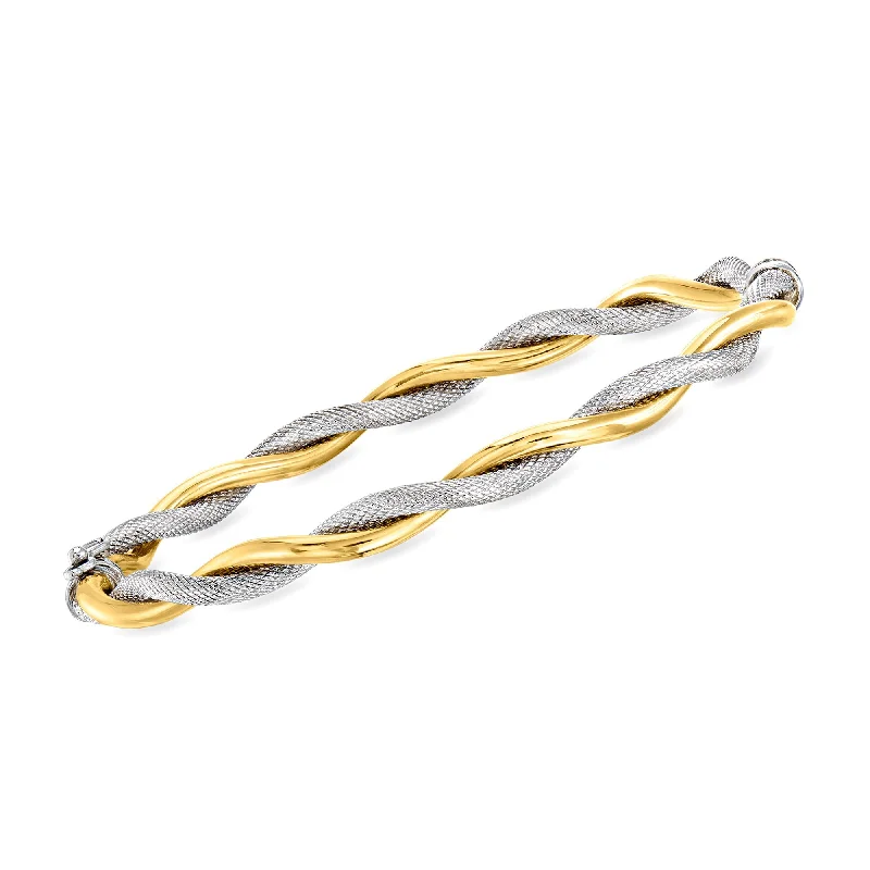 Elegant Designs, Unbeatable Discounts – Shop Jewelry Now Ross-Simons Italian 14kt 2-Tone Gold Twisted Bangle Bracelet