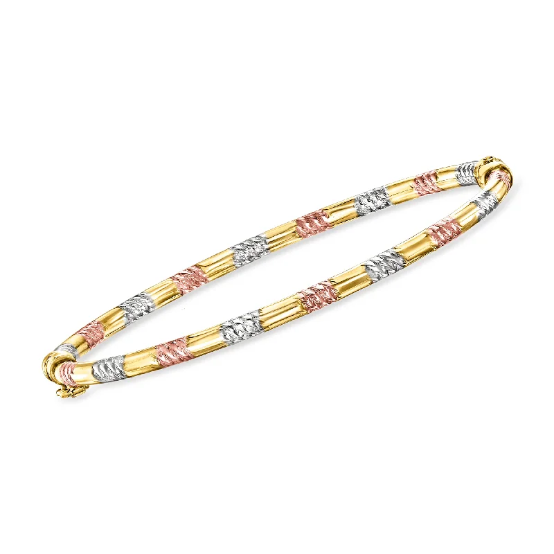 Breathtaking Jewelry, Breathtaking Prices Ross-Simons Italian 18kt Tri-Colored Gold Bangle Bracelet