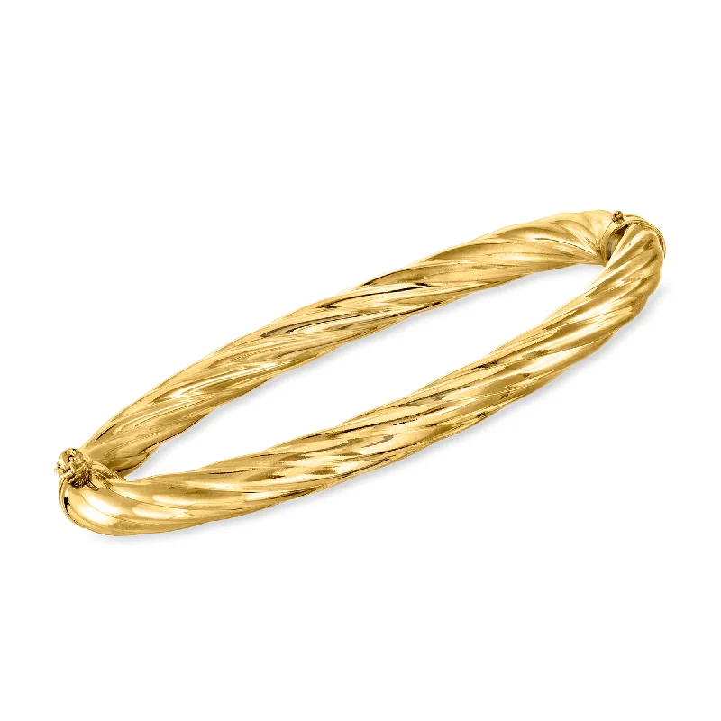 High-Quality Jewelry At A Fraction Of The Cost Ross-Simons Italian 6mm 18kt Gold Over Sterling Twisted Bangle Bracelet