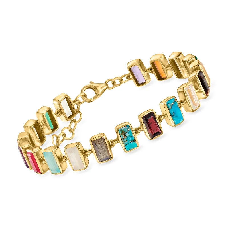 Limited-Stock Jewelry Clearance – Grab Your Favorites Now Ross-Simons Multi-Gemstone Bracelet in 18kt Gold Over Sterling