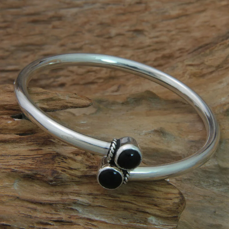 Everyday Jewelry Essentials Now On Sale Shooting Stars Handmade Onyx Cabochon Bangle Bracelet