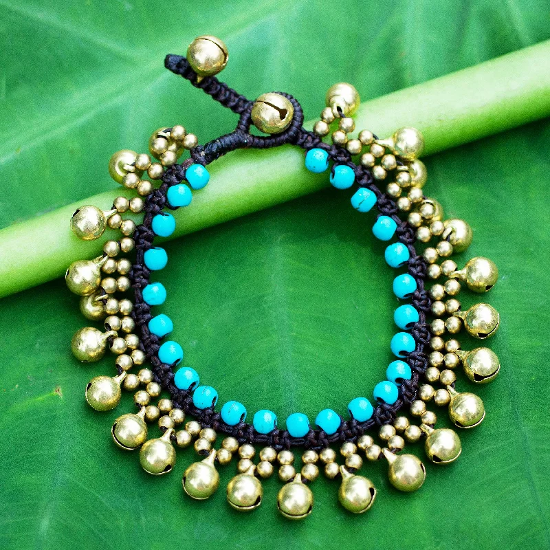 Affordable Luxury Jewelry – Style At A Great Price Summer Bells Handcrafted Turquoise Blue Calcite and Brass Bracelet