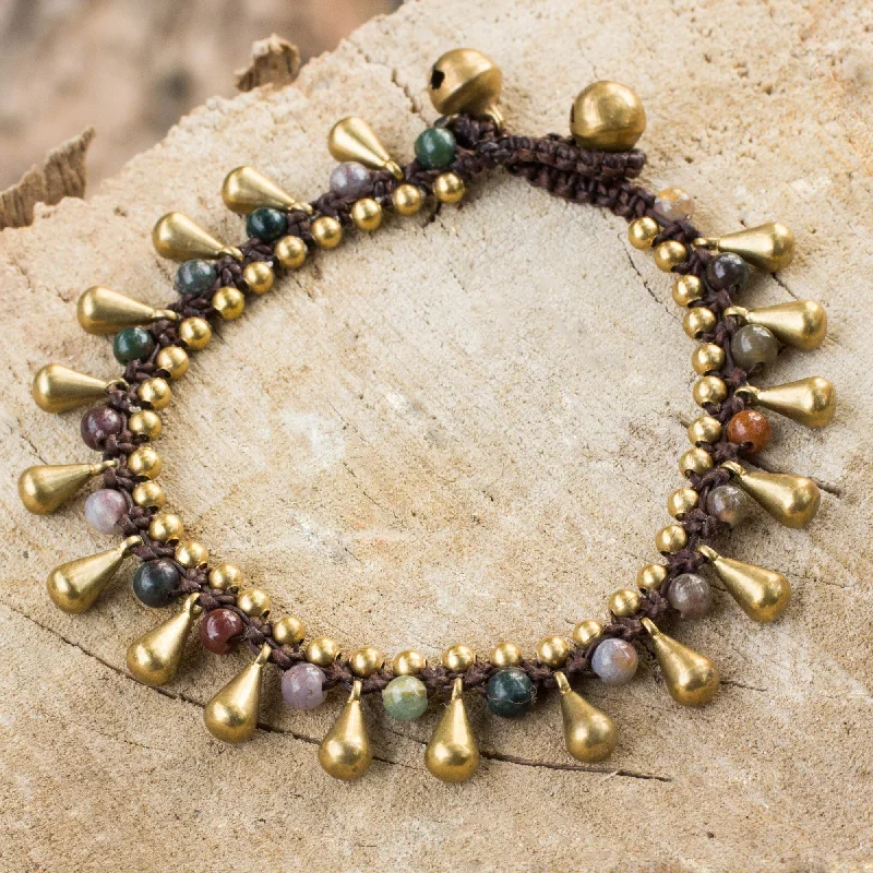 Don't Miss Out On Jaw-Dropping Jewelry Discounts Summer's Charm Colorful Jasper and Brass Bracelet from Thailand