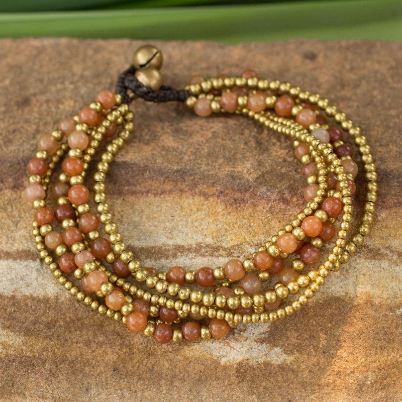 Luxury Handcrafted Jewelry For Elegant Looks Sunrise Joy Brass Beaded Quartz Bracelet