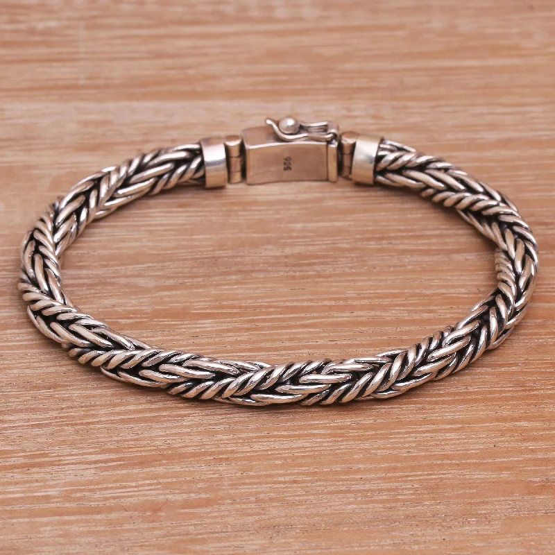 Jewelry Clearance Event – Stock Up Before It's Over Swirling Odyssey Sterling Silver Chain Bracelet Embellished with Small Flower