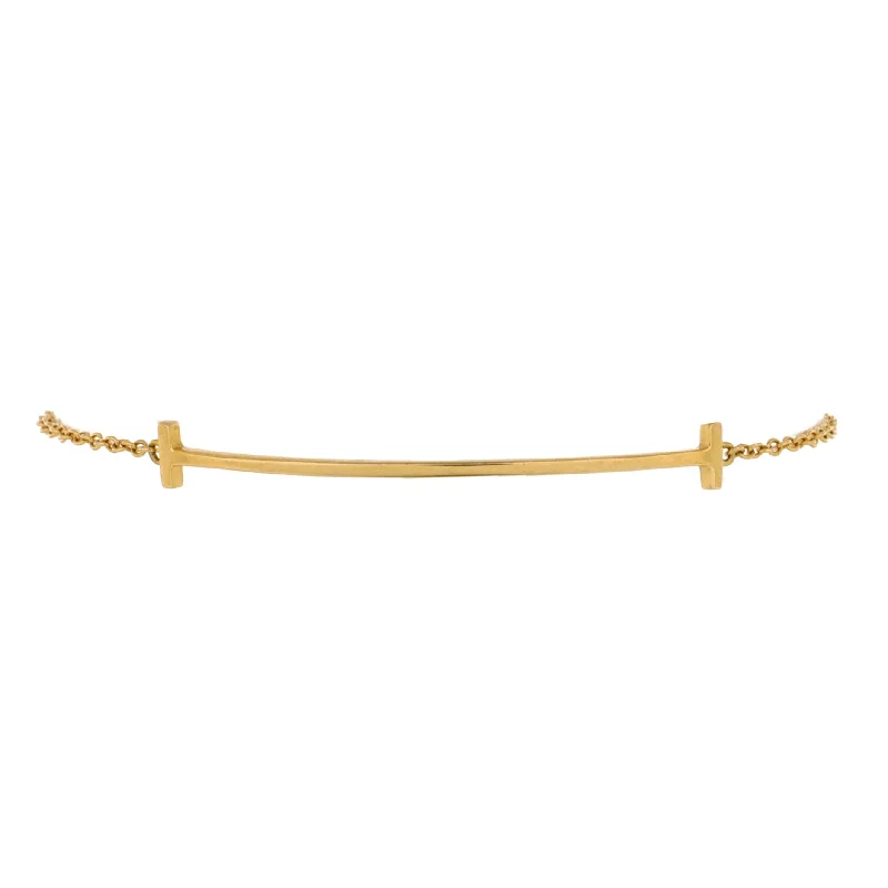 Once-A-Year Jewelry Sale – Grab Your Favorites Now T Smile Chain Bracelet 18K Yellow Gold Medium