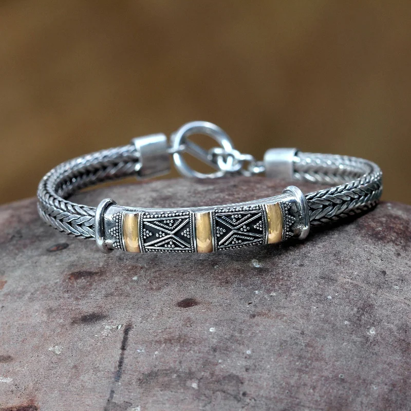 Shop Fine Jewelry With Amazing Deals Tanah Lot Mystery Fair Trade Gold Accent and Sterling Silver Chain Bracelet