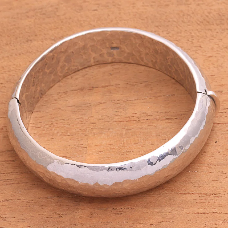 Jewelry Deals That Sparkle – Shop Today Texture of Fortune Hammered Sterling Silver Bangle Bracelet from Bali