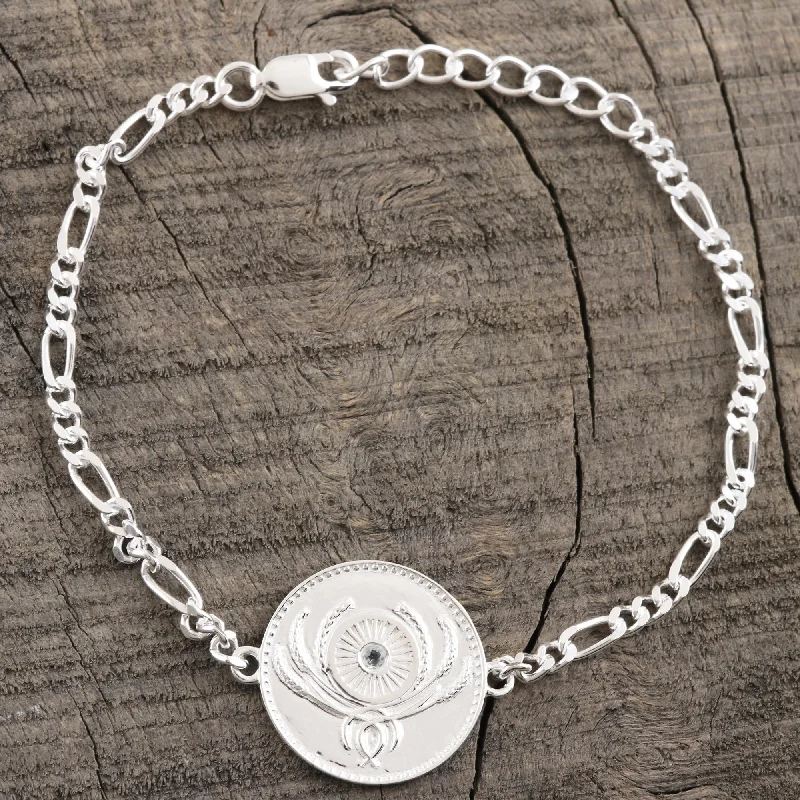 Sparkle More For Less – Jewelry Sale Happening Now Uniting People Indian Sterling Silver and Blue Topaz Unity Bracelet