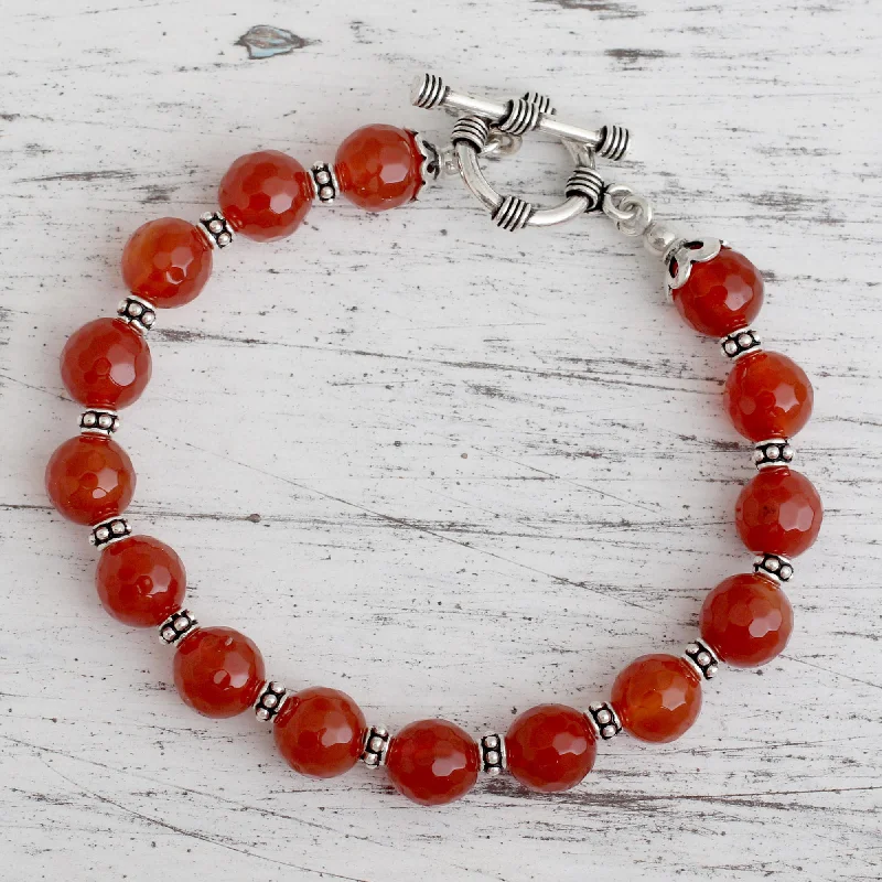 Flash Sale On Stunning Jewelry – Don't Miss Out Royal Glow Carnelian & Silver Beaded Bracelet