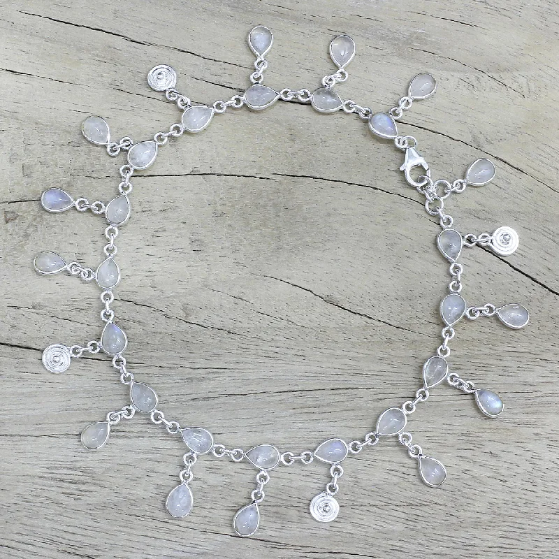 Personalized Jewelry Sale – Unique Pieces At Great Prices Starry Allure Rainbow Moonstone Charm Anklet