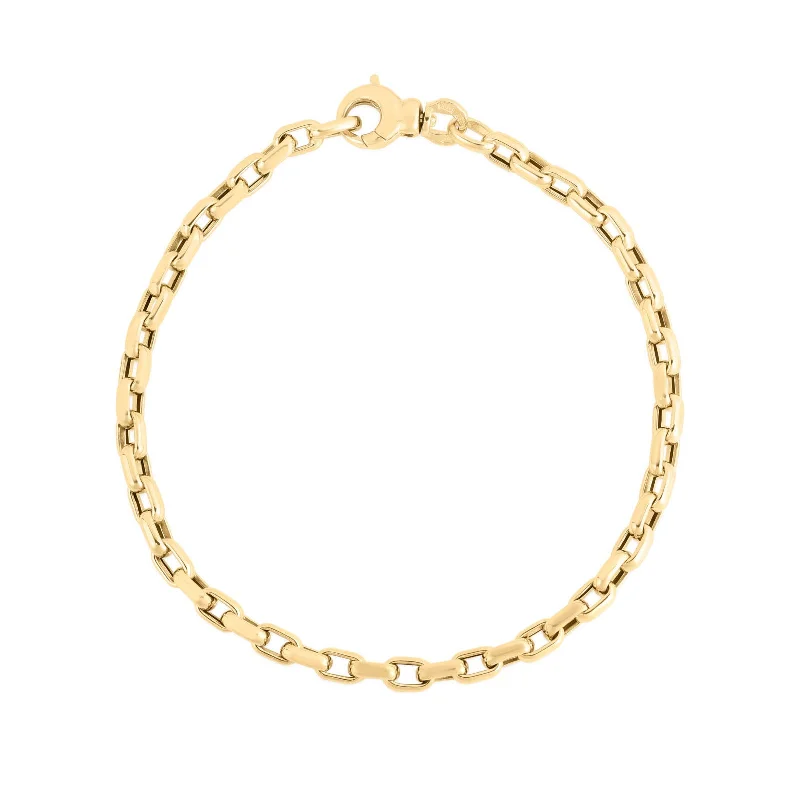 Fashion-Forward Geometric Jewelry For Contemporary Style Fine Gauge Square Link Bracelet (7 inches)