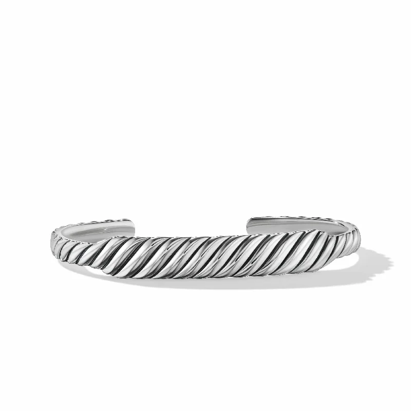 Limited-Stock Jewelry Clearance – Grab Your Favorites Now Sculpted Cable Contour Cuff Bracelet in Sterling Silver