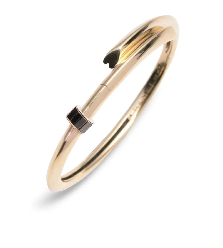 Flash Sale On Exquisite Jewelry – Don't Miss Out Baguette Black Diamond - Love : Heart Beat Strong Heart Bangle