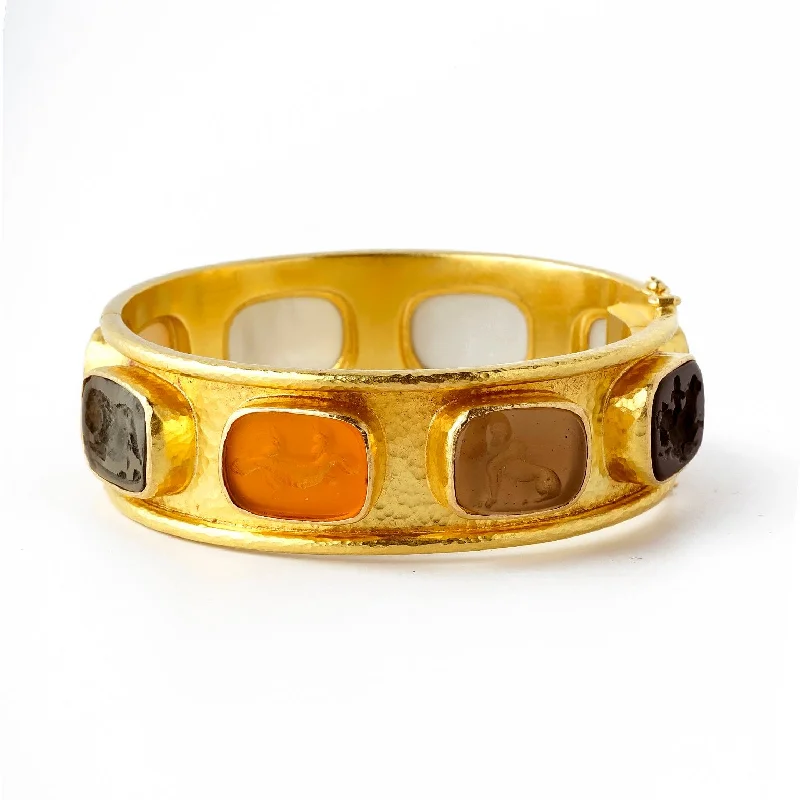 Fashion-Forward Jewelry At Incredible Prices Neutral 'Antique Animals' Flat Narrow Bangle