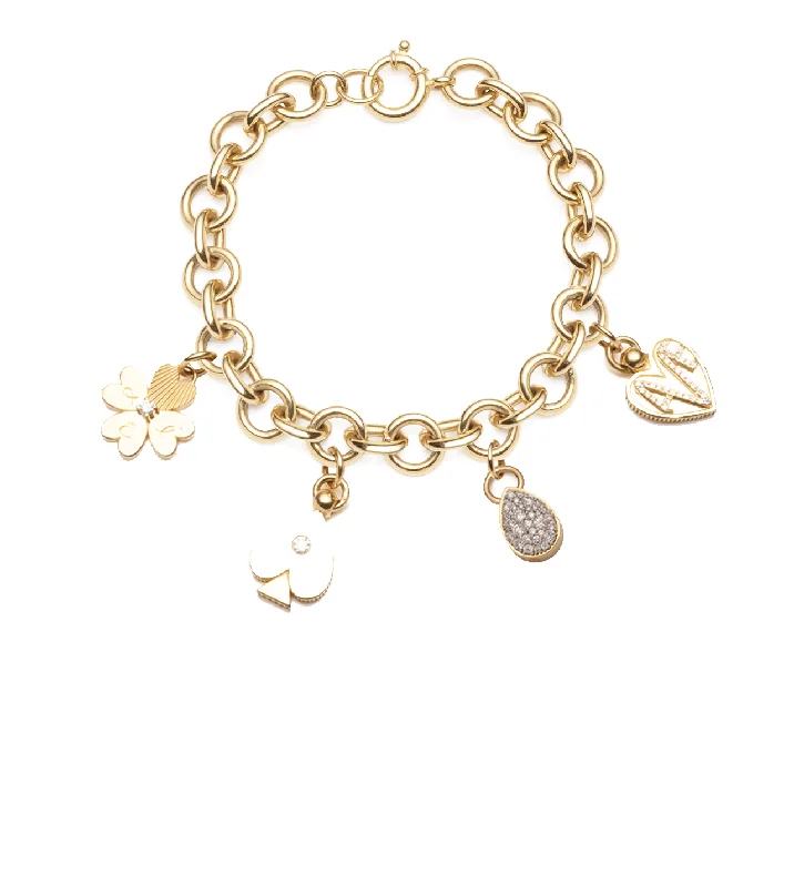 Modern Statement Jewelry For Bold Styling Four Suits - Four Elements :  Midsize Mixed Link Bracelet