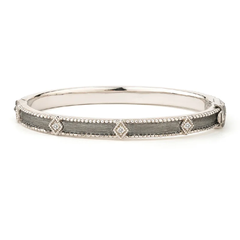 Jewelry Sale – Exclusive Styles At Lower Prices Jude Frances Blackened Silver Lisse Simple Kite Shape Bangle