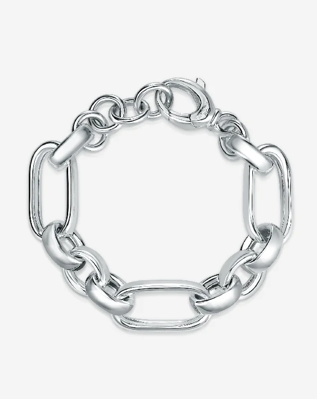 Handcrafted Jewelry Sale – Unique Designs At Low Prices Sterling Silver - Mixed Link Chain Bracelet