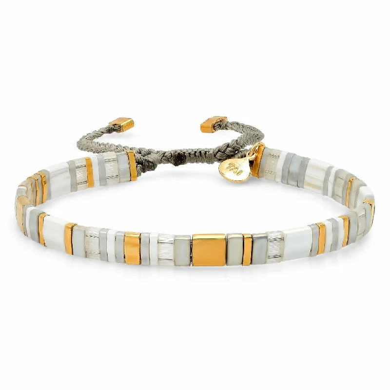 Shop Jewelry That Shines Without The High Price TAI Block Party Bracelet in Grey/White