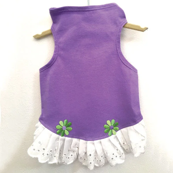 432 Lilac Jersey Top with Eyelet Trim and Flower Detail Women's Jersey Top