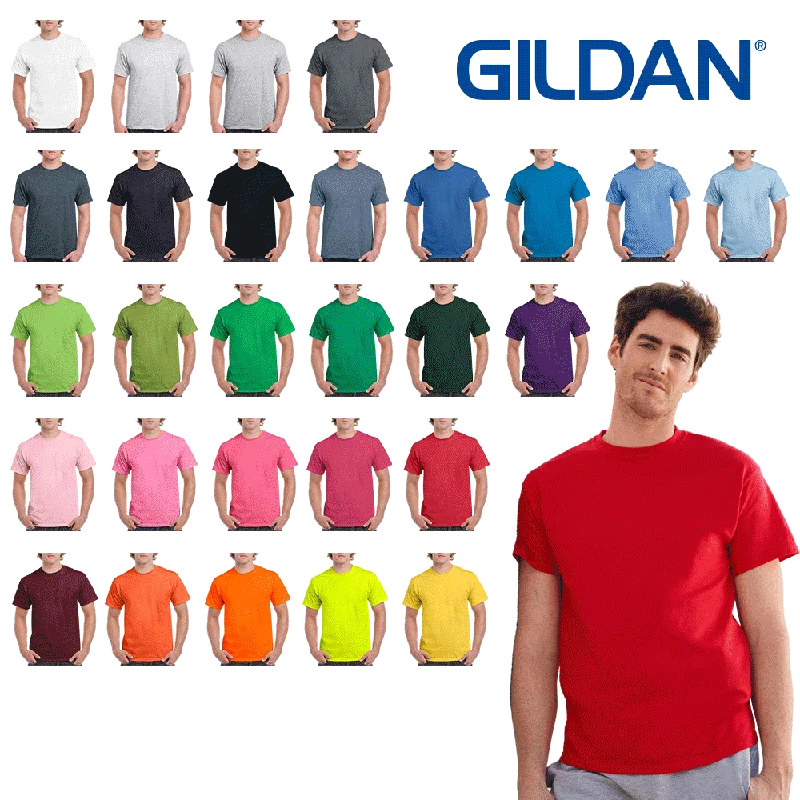 5000 Mens Cotton Short Sleeve T-shirt - Gildan Cozy Warm Stylish