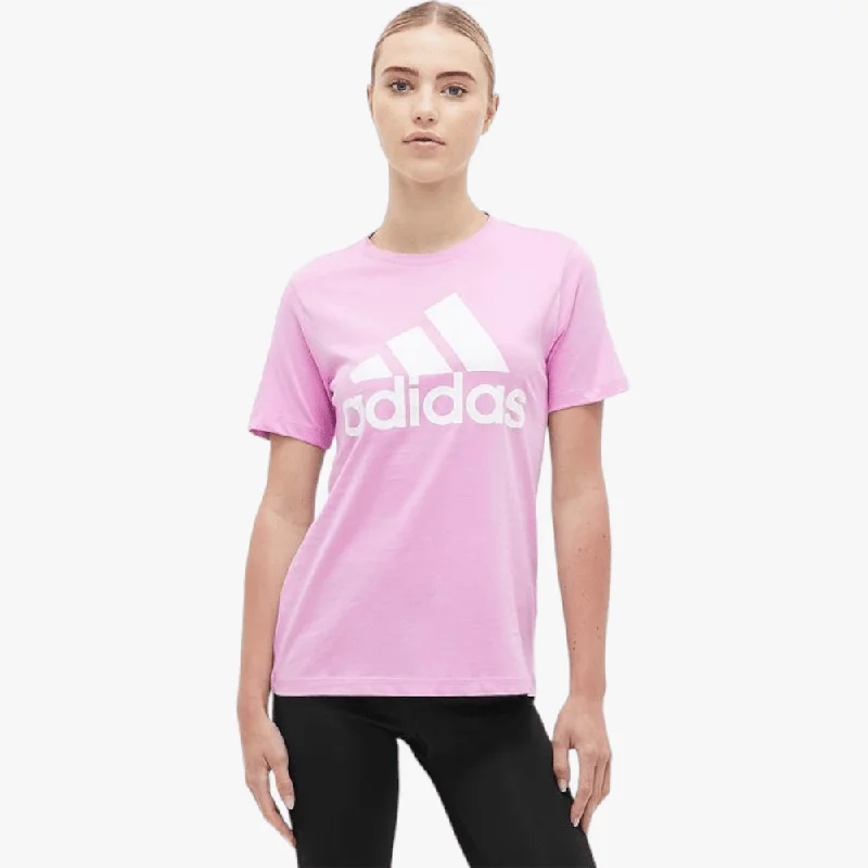 adidas Womens Bl Short Sleeve Tee Cl Pink Mesh Canvas Denim