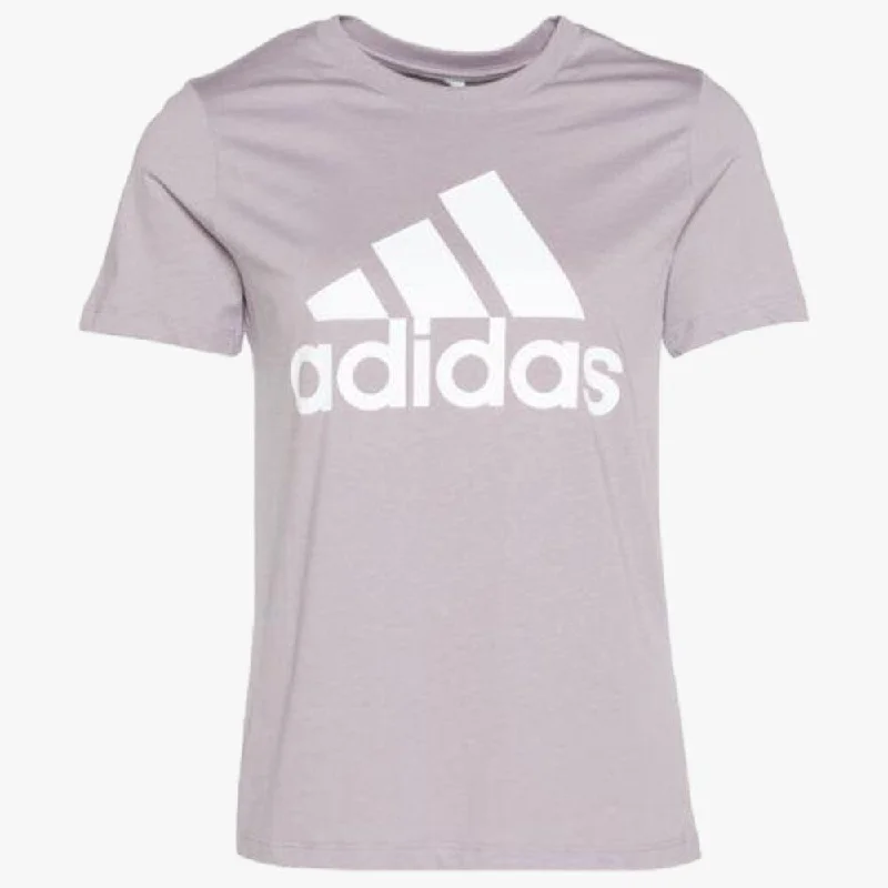 adidas Womens Bl Short Sleeve Tee Preloved Fig Asymmetrical Pockets Print