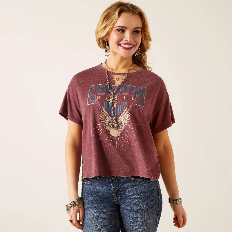 Ariat Women's Rock n' Roll T-Shirt Mesh Blend Leather Blend Suede Blend