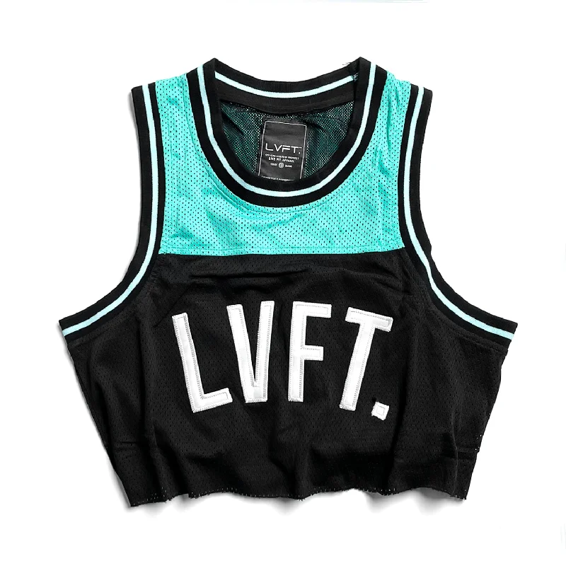 Baseline Crop Jersey - Black / Teal Classic Jersey Tee