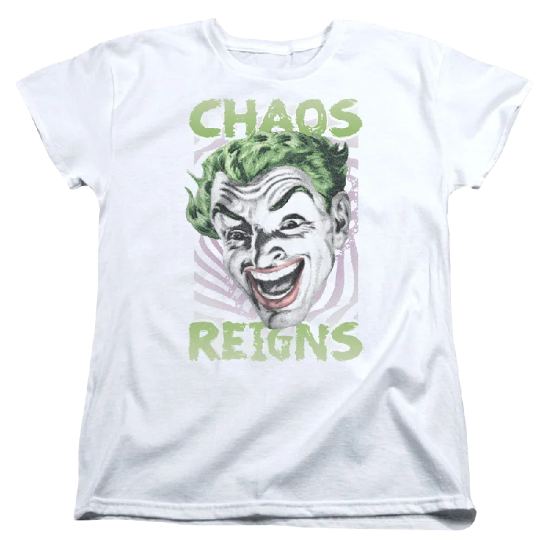 Batman - Classic TV Series Chaos Reigns - Women's T-Shirt Chenille Blend Fleece Blend Nylon Blend