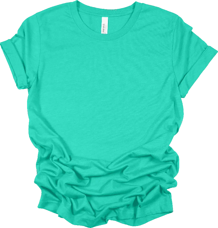 Bella Canva Heather Sea Green Jersey Shirt 3001CVC SKU#BCHSG3001CVC Patterned Jersey Tee