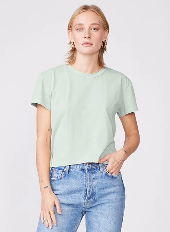 Cloud Jersey Short Sleeve Crew in Cactus Metallic Jersey Tee