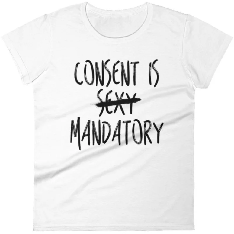 Consent Is Mandatory -- Women's T-Shirt Polka Dot Checkered Tartan