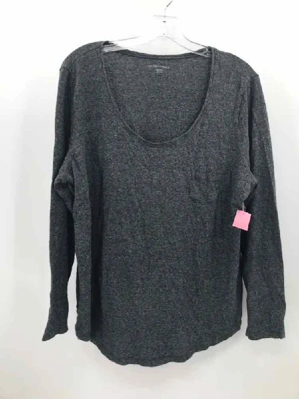 Pre-Owned Eileen Fisher Grey Size XL T-shirt Thin T-Shirt Open Front Quick Dry