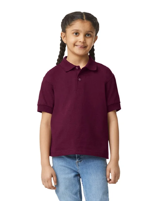 Gildan DryBlend Youth 50/50 Jersey Polo Shirt | Maroon Casual Weekend Jersey Tee