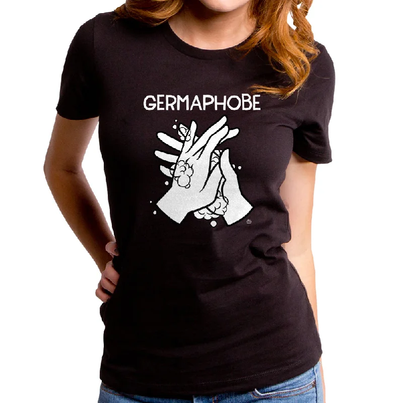 Germaphobe Women's T-Shirt Zippered Buttoned Snapped