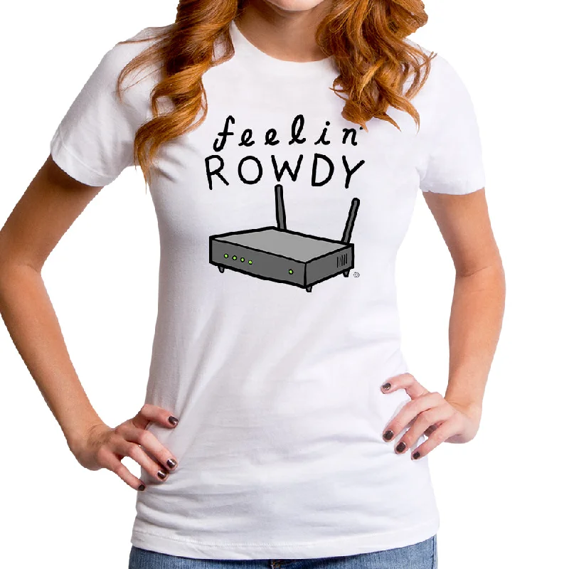 Rowdy Women's T-Shirt Zippered Front Buttoned Front Snap Front