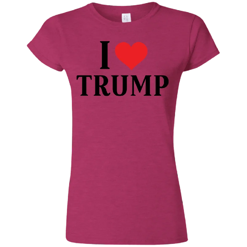 I Love Trump Softstyle Ladies' T-Shirt Mesh Fabric Canvas Fabric Denim Fabric