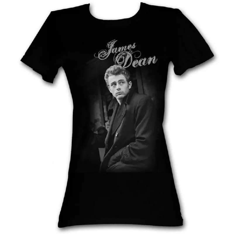 James Dean Leaning Juniors S/S T-Shirt Chenille Blend Fleece Blend Nylon Blend