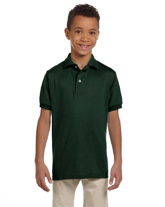 Jerzees Youth 50/50 Jersey Knit Polo Shirt | Forest Green Royal Blue Jersey Shirt