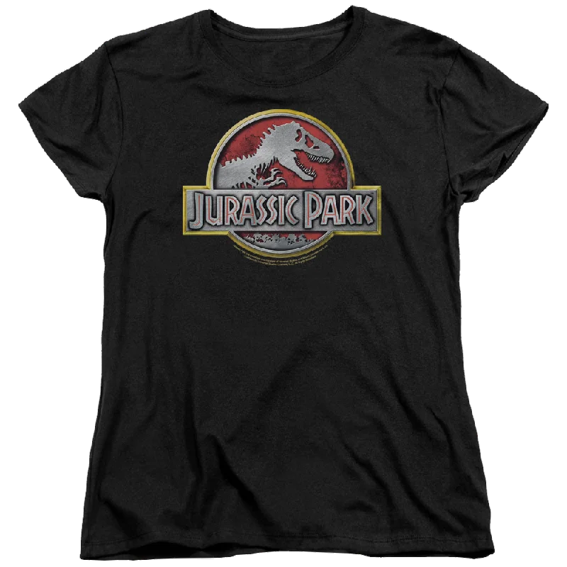 Jurassic Park Logo Women's T-Shirt Hooded Caped Shawl Collar