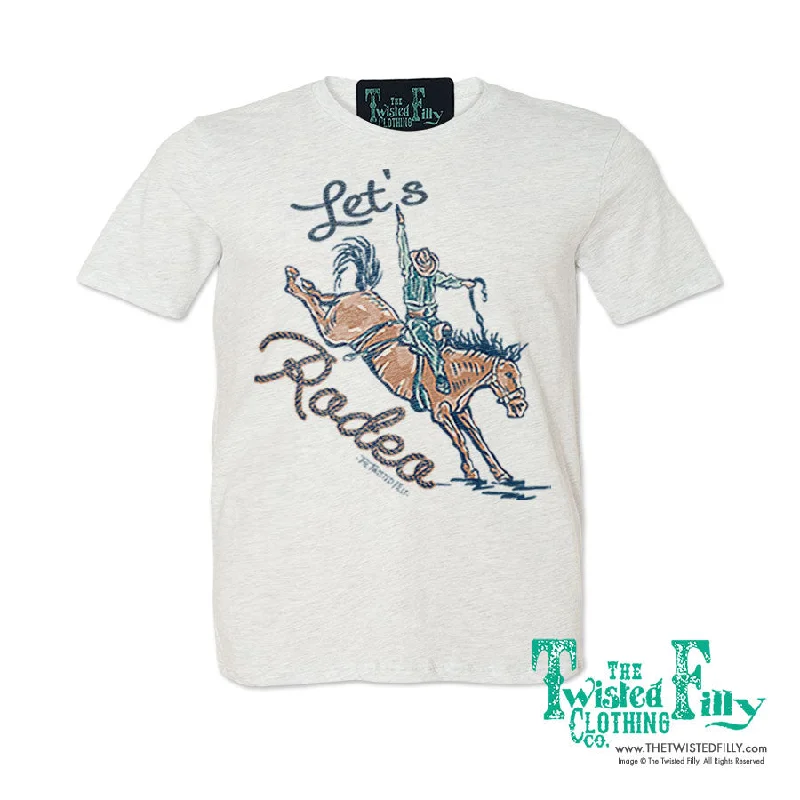 Let's Rodeo - S/S Adult Crew Neck Unisex Tee - Assorted Colors Casual Formal Business