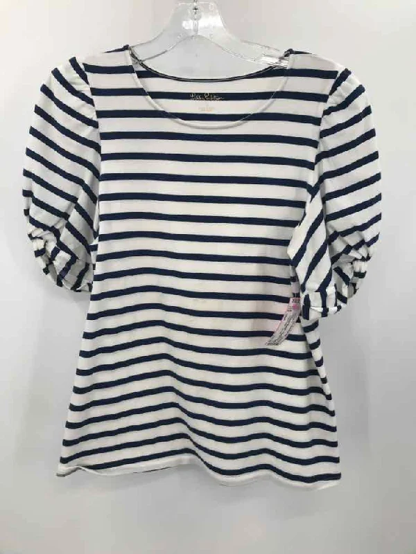 Pre-Owned Lilly Pulitzer White Size Small Stripe T-shirt Fleece Nylon Spandex