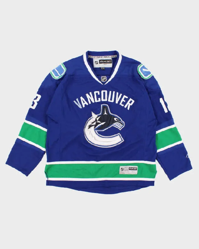 Men's Blue NHL x Canucks Sports Jersey - M Polo Neck Jersey Top