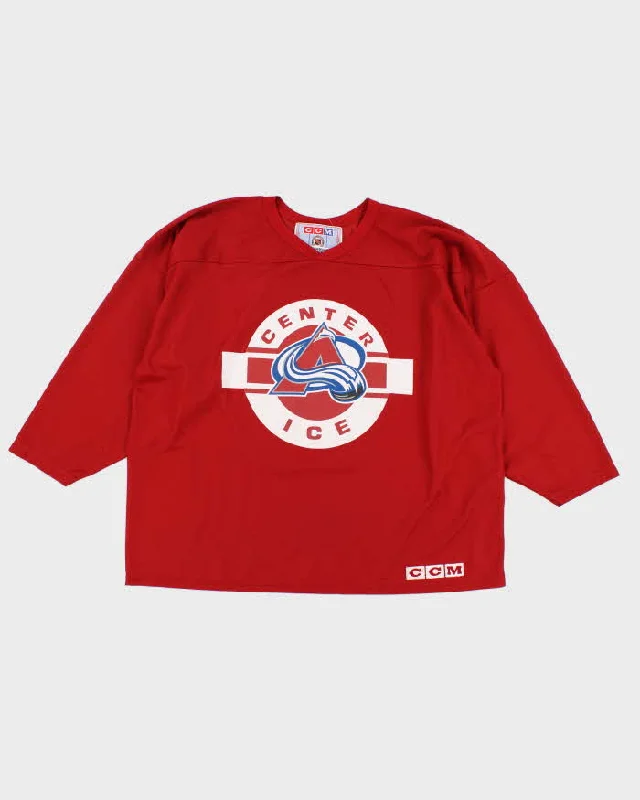 Mens Red NHL x Colorado Avalanche Sports Jersey - XXL Evening Jersey Tee