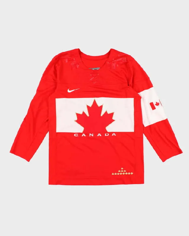 Mens Red Nike x Canada Olympic Sports Jersey - M Casual Jersey Blouse