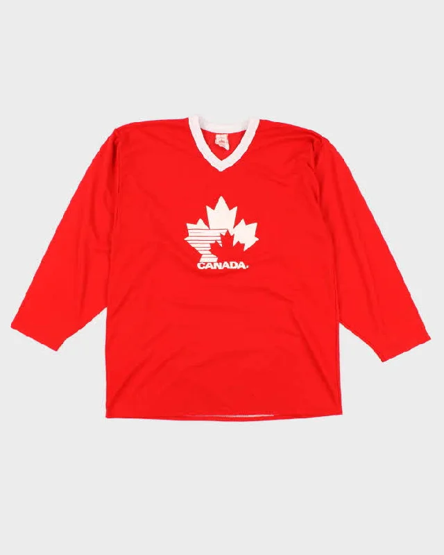 Men's Vintage Red Canada Sports jersey - L Autumn Jersey Shirt