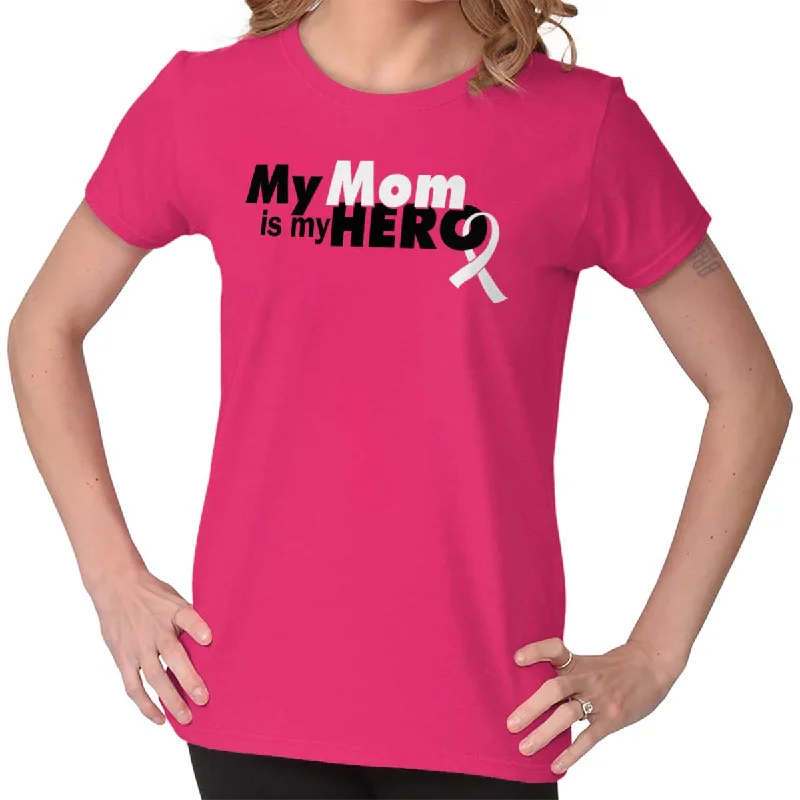 My Mom Is My Hero Ladies T Shirt Hooded Caped Shawl Collar